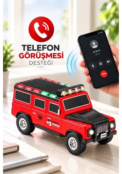 Torima Bluetooth Hoparlör Araba Tasarımlı Tws 15w Usb Speaker D95 Kırmızı