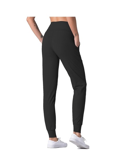 Winmoda34 Kadın Siyah Yüksek Bel Jogger Eşofman Altı Joggers Siyah