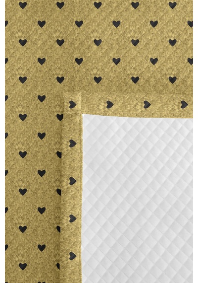Kalpli Sarı Genç Odası Tek Kişilik Pike Takımı - Minimal Siyah 160x220 Cm Kapitone Yatak Örtüsü Turkuaz