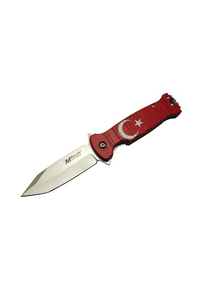 Columbia Mtech 4-8-4 Tc Kırmızı Kamp Çakı 21, 5cm- Manuel, Ay Yıldız Desenli, Kemerlikli