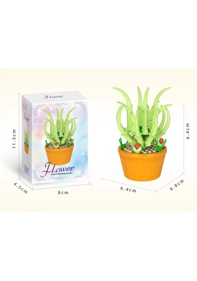 Twins Stars Saksılı Çiçek Aloe Vera 3d Yapı Oyuncakları