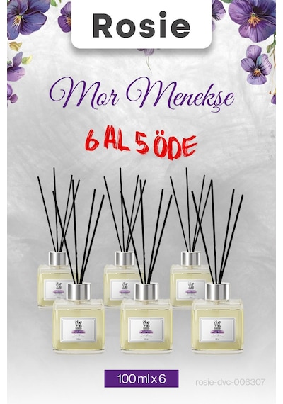 6 Al 5 Öde, Mor Menekşe Rosie Çubuklu Oda Kokusu 100 Ml Fresh