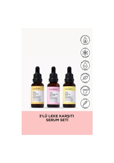 3 Lü Leke Karşıtı Aydınlatıcı Ve Göz Altı Bakımı Sağlayan Serum Seti