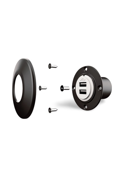 Suc2ac-b 12v/24v 2a Gömme Tip Usb Şarj Cihazı Mavi Led, Type-a Ve Type-c Çıkışlı