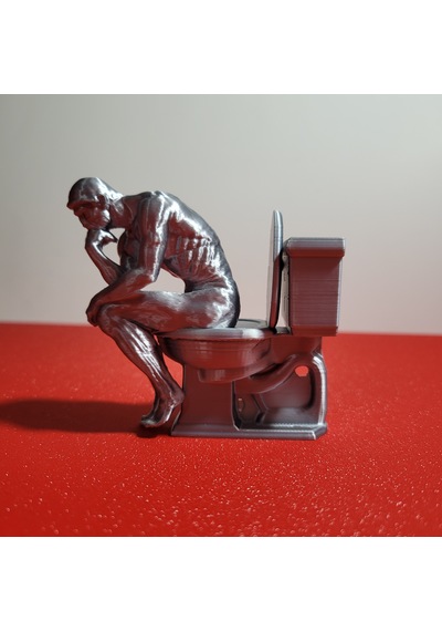 3d Baskı Düşünen Adam Biblo 8 Cm Mizahi Wc Figürü Ofis Masaüstü Dekor İlginç Hediyelik Obje Gümüş