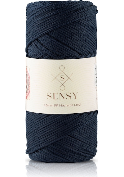 Sensy 1.5 Mm - 100 Gr Polyester Makrome Ipi Lacivert 150 M Polyester Makrome Ip Supla Ip Ve Çanta Ipliği