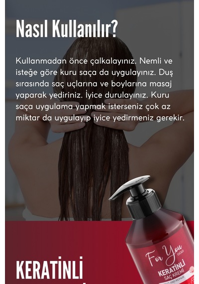 Keratinli,onarıcı,besleyici,canlandırıcı Saç Kremi Saç Güzelleştirici Bakım Kremi 250ml