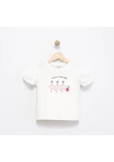 Babydoll T-shirt Divo Balerin Beyaz