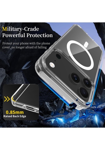 Caseonn Nothing Phone 3a Pro Kılıf Magsafe Özellikli Sararmaz Kristal Sert Kapak Şeffaf
