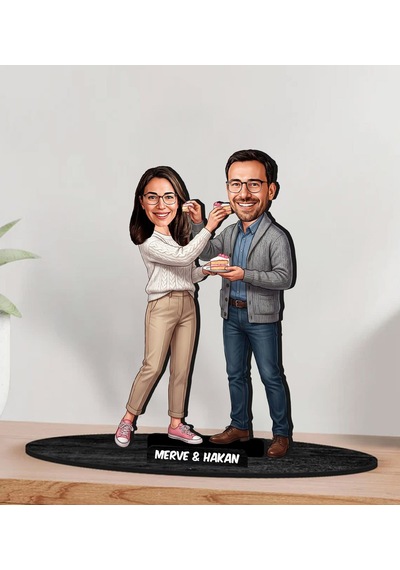 Bk Gift Kişiye Özel Sevgili Karikatürlü Ahşap Biblo -13, Fotoğraftan Karikatür, Sevgililer Günü Hediyesi, Ev Hediyesi Kobitmeyencom36340 Bk Gift