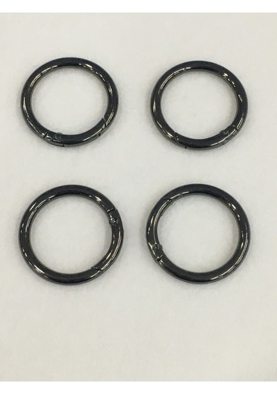 Karantuhafiye Çanta Halkası Yuvarlak Yaylı Klips 3 Cm 4 Lü Set Antrasit Antrasit