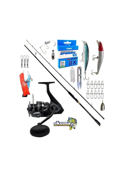 Okuma Wave Power 4000 244cm 8-42gr Zen Pro Karbon Rapala Maket Balık Spin Olta Takımı Seti