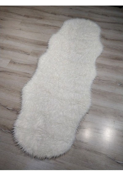 Yamalıhome Peluş Halı Apost Beyaz 75 x 200Cm Post Halı
