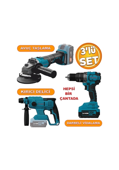 Catpower 4235 Akülü Kömürsüz Li-ion 20 V 4.0 Ah Batarya Avuç Taşlama Kırıcı Delici Darbeli Vidalama
