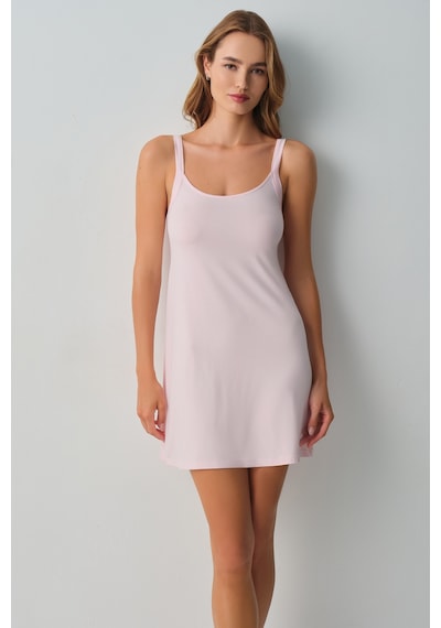 Suwen Fleur Kısa Gecelik Wsh10710029077 Pembe