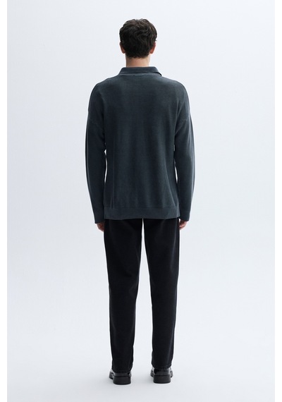 Mudo Erkek Erkek Lacivert Oversize Polo Yaka Kazak 1263351
