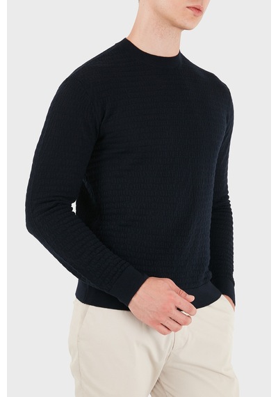 Emporio Armani Logolu % 100 Yün Bisiklet Yaka Kazak Erkek Kazak Em004378 Af24416 Ub118 Lacivert Emporio Armani Logolu % 100 Yün Bisiklet Yaka Kazak Erkek Kazak Em004378 Af24416 Ub118 Lacivert