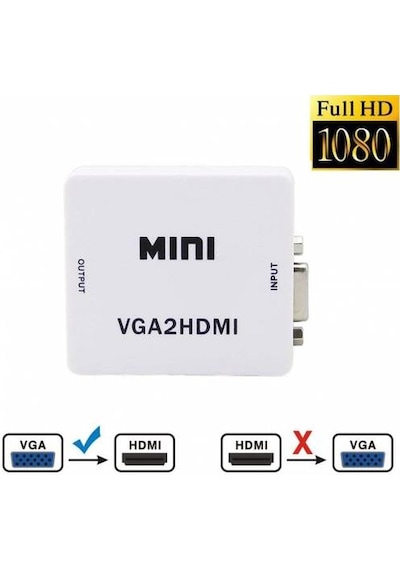 Aktif Vga Hdmı, Hd 1080P 3.5Mm Ses Vga To Hdmi Hd