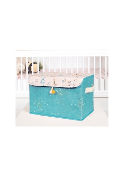 Baby Çok Amaçlı Kapaklı Kutu Düzenleyici Maxi Mavi 35x24x23 Gri-beyaz