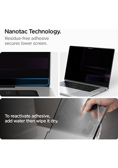Macbook Pro 16" M5/m4/m3/m2/m İle Uyumlu Cam Ekran Koruyucu Safe View Privacy Hayalet - Afl06157