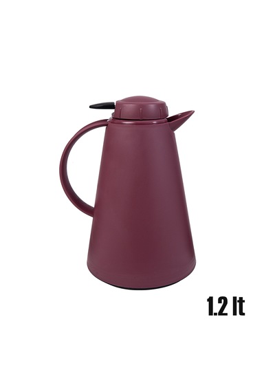 Herevin 161714-590-2 Plastik Termos Çay Termosu Su Termosu Sürahi 1,2 Litre Bordo Bordo - Beyaz
