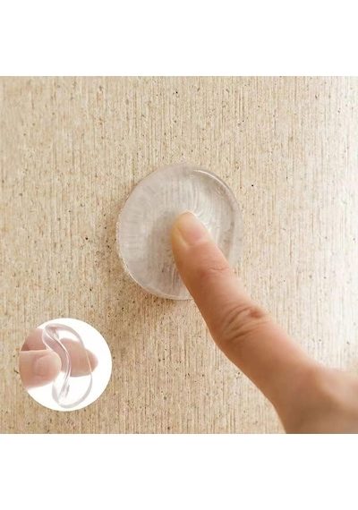 Lexroo Yapışkanlı Cam Tutucu Şeffaf 18 Mm 12'li Mobilya Raf Ses Tutucu