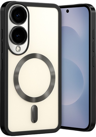 Galaxy Uyumlu S25 Edge Kross Magneticsafe Kapak - Siyah Düz Renkli