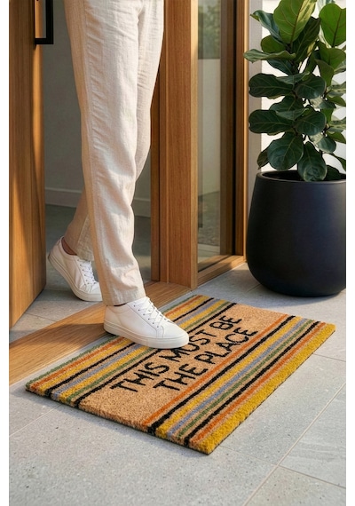 Coco Mottolu Kıl Kapı Önü Paspası 40x60 3677 Natural