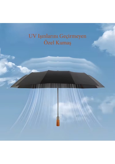 Aventus Umbrella Ahşap Saplı 12 Telli Şemsiye Bordo
