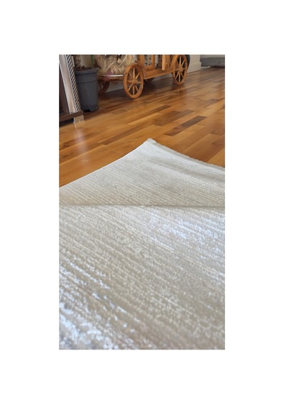 Canoo Halı Home Sık Dokuma İpek Dokuma Krem Gri Parlak Salon Koridor Oturma Odası Özel Kesme Halı Yolluk Stnipek-bambu Krem-gri