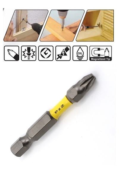 2 Adet - Pz2 - 50 Mm Torsiyon Bits Uç- Matkap Şarjlı Vidalama Bits Aparatı