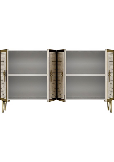 Ka1207btg Tuna Konsol Ve Tv Sehpası Beyaz-traverten-gold 120cm