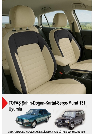 Naz Oto Mocha Taytüyü Oto Koltuk Kılıfı Tofaş Kartal-şahin-doğan-serçe-tempra Uyumlu Bej