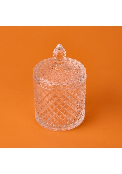 Aroww Baklava Desen Cam Kristal Şekerlik - Şeffaf - 12 Cm Çok Renkli