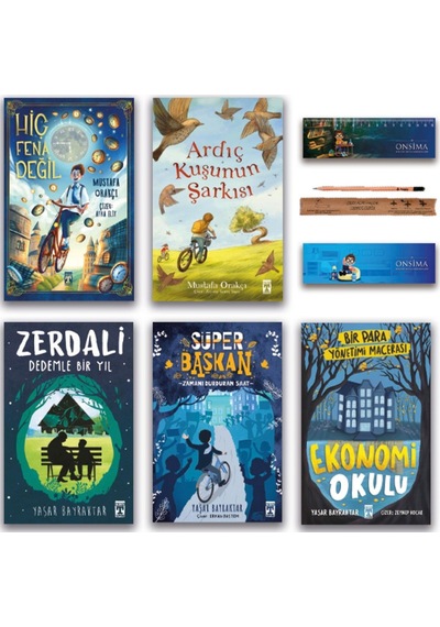 İlk Genç Timaş Hiç Fena Değil - Ardıç Kuşunun Şarkısı - Zerdali - Süper Başkan - Ekonomi Okulu Set 5 Kitap
