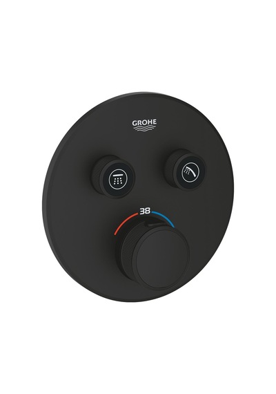 Grohe Grohtherm Smartcontrol Çift Valfli Akış Kontrollü Ankastre Termostatik Duş Bataryası - 29507KF0 Siyah