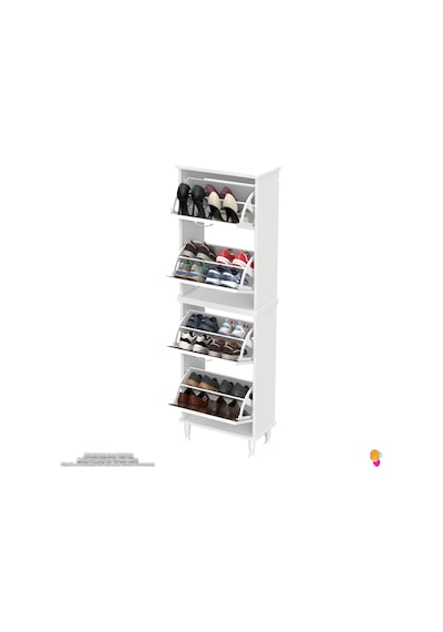 Modilayn Umay' 2 Li Kapı Önü 52x 168x25, 5 Cm Lik 4 Düşer Kapak 8 Göz Bölmeli Ayakkabılık Beyaz - Ceviz Modilayn Umay' 2 Li Kapı Önü 52x 168x25, 5 Cm Lik 4 Düşer Kapak 8 Göz Bölmeli Ayakkabılık Beyaz - Ceviz