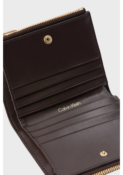 Calvin Klein Baskılı Logolu Çift Fermuarlı Katlanır Cüzdan Lv04f1161g0tk Bayan Cüzdan Lv04f1161g 0tk Kahve
