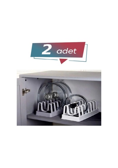 2 Adet Tencere Kapağı Organizeri - 6 Bölmeli Tencere Kapak Dolap Içi Düzenleyici Kapak Düzenleyicisi Diğer