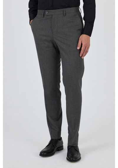 İmza Füme Esnek Yandan Cepli Comfort Fit Classic Pantolon 1003250155 Füme