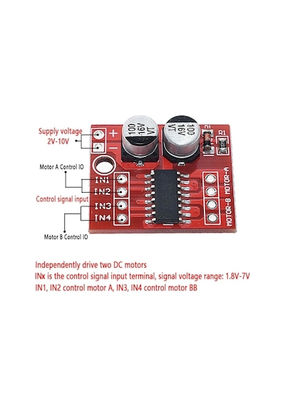 Mini L298n Mx1508 Iki Kanal Dc Motor Sürücü Modül 1.5a