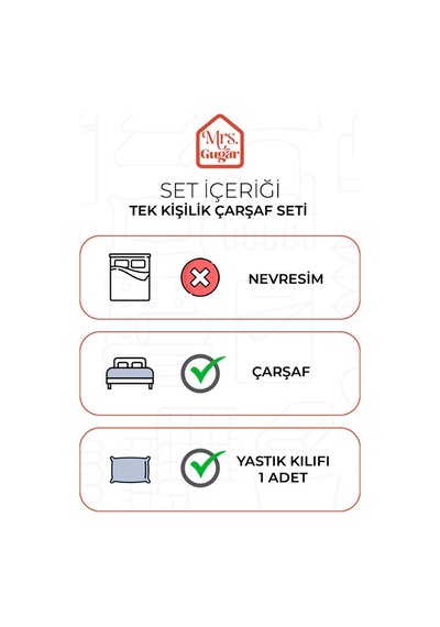 Antrasit Pamuklu Çizgili Saten Lastikli Çarşaf Takımı Tek Kişilik + 1 Yastık Kılıfı Antrasit