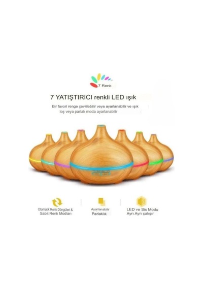 550 Ml Hava Nemlendirici Ultrasonik Ortam Nemlendirici Oda Nemlendirici Işıklı Zamanlayıcılı
