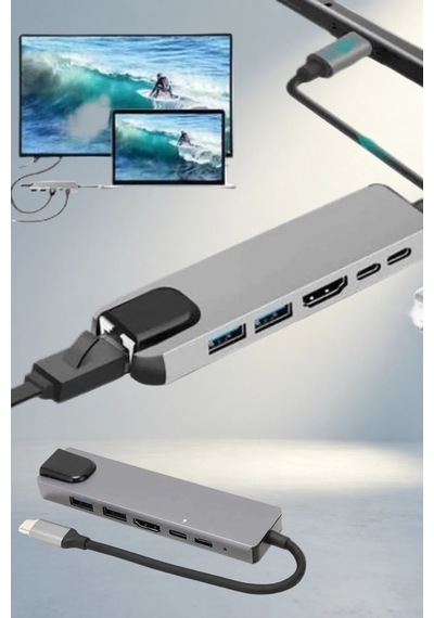 Verimlilik Artıran 8 Portlu Usb Type-c Dönüştürücü