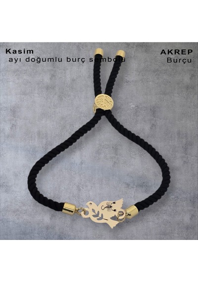 Archin Akrep Burçlarına Özel Kuş Motifli Siyah İpek Örgülü 14 Ayar Altın Plakalı Hediye Bileklik-360burç Akrep Archin Akrep Burçlarına Özel Kuş Motifli Siyah İpek Örgülü 14 Ayar Altın Plakalı Hediye Bileklik-360burç Akrep