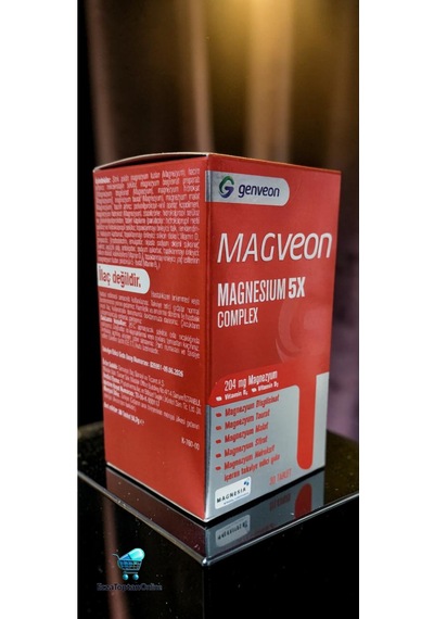 Genveon Magveon Magnesium 5x Complex 60 Tablet Magnezyum, Vitamin B6 Ve Vitamin D3 İçeren Takviye Edici