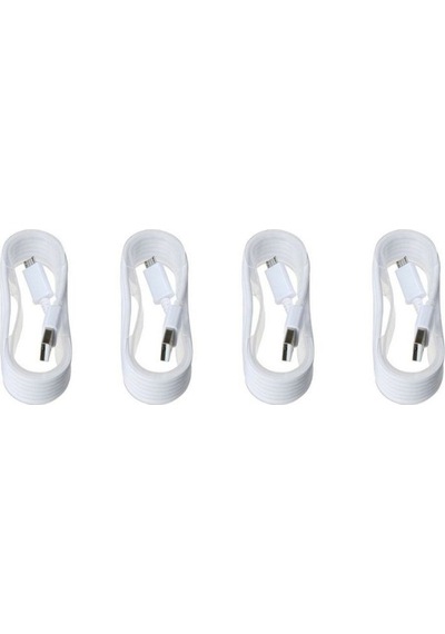 Pdateknoloji Micro Usb Data Ve Şarj Kablosu 4 Adet 1,5 M Beyaz
