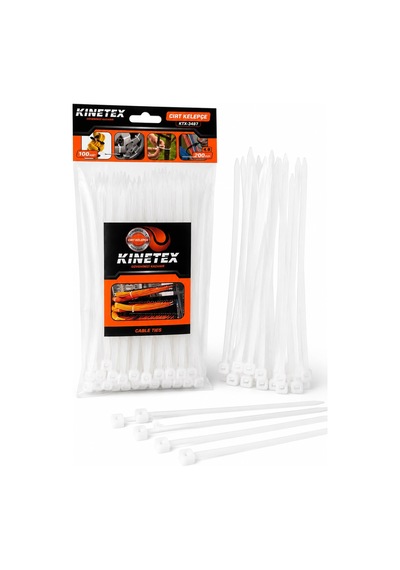 100 Adet Beyaz Cırt Kelepçe 4,8x200 Mm Plastik Kelepçe Kablo Düzenleyici Güçlü Kilit Mekanizmalı