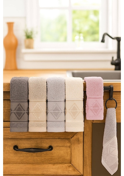 6'lı Mutfak Havlusu Seti 30x50 Cm %100 Pamuklu Kilim Çok Renkli