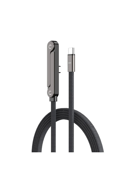 Forzacase 240w Type-c To Type-c Katlanabilir Standlı Hızlı Şarj Kablosu Yassı Örgü Tasarım - Fc1227 1 Adet